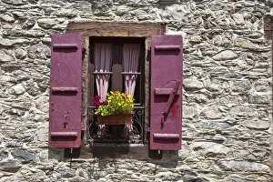 Pyrenees Prints: Hotel Facade, Luz-Saint-Sauveur, Midi-Pyrenees, France