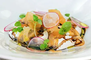 Maltese Prints: Hotel Phoenicia, Restaurant Contessa Burrata salad, Valletta, Malta
