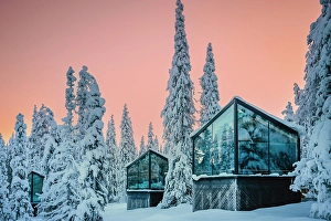 Ruka Prints: Hotel in Ruka during winter in finnish Lapland, Finland