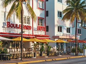 Art Deco District Prints: Hotels on Ocean Drive Art Deco District South Beach, Miami Beach, Florida, USA