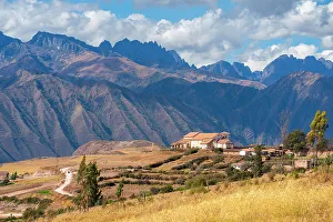 Urubamba Valley Prints: House with the Andes in background