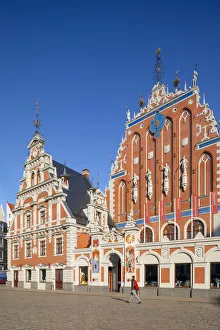 Images Dated 16th August 2019: House of Blackheads and Schwab House, Town Hall Square, Old Town, Riga, Latvia, Northern