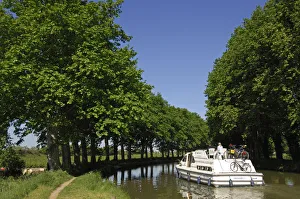 House boat, Canal du Midi, Midi, France
