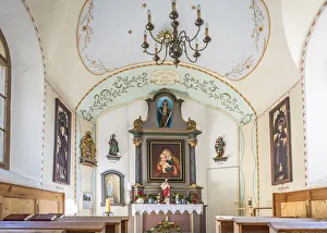 Historically Prints: House chapel at the historic Wurzerhof in Winkel valley, Auservillgraten, Villgratental