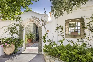 Entrance Prints: House entrance in Forio, Ischia Island, Gulf of Naples, Campania, Italy