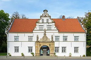Gable Gallery: House with gable against sky, Husum, Nordfriesland, Schleswig-Holstein, Germany
