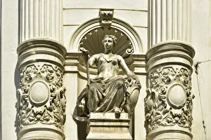 Bucharest Prints: Detail of a house in Smardan street (Strada Smardan), the main pedestrian street in