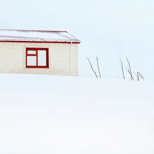 Abstract Prints: House in snow, Arnastapi, Snaefellsnes Peninsula, Iceland