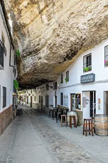 Pueblo Blanco Prints: Houses built into a rock, Setenil de las Bodegas, Andalusia, Spain