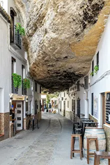 Pueblo Blanco Prints: Houses built into a rock, Setenil de las Bodegas, Andalusia, Spain
