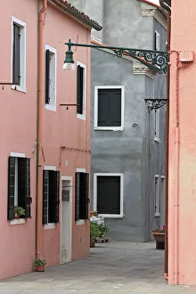 Houses with coloured facades, Burano, Venice, Veneto, Itlaly