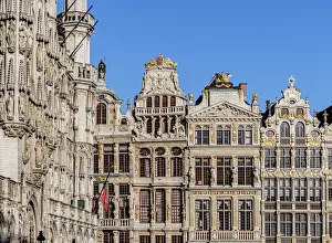 Houses at Grand Place, UNESCO World Heritage Site, Brussels, Belgium