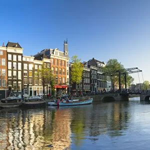 Houses along Kloveniersburgwal canal, Amsterdam, Netherlands