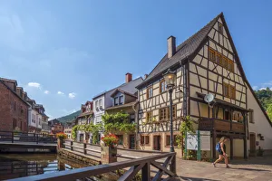 Pfalzer Wald Prints: Houses at River Queich, Tanner quarter, Annweiler, Wasgau, Palatinate Forest