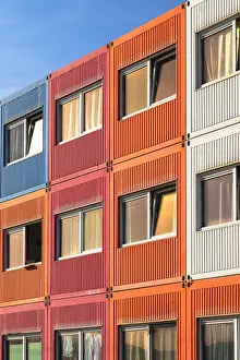 Accommodation Prints: Housing made from colourful shipping containers in NDSM cultural centre, Amsterdam
