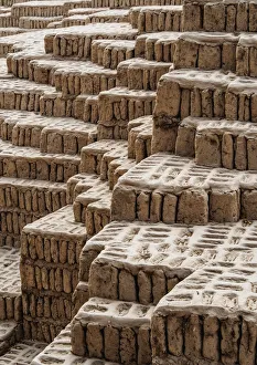 Adobe Gallery: Huaca Pucllana Pyramid, detailed view, Miraflores District, Lima, Peru