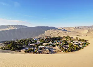 Huacachina Oasis, elevated view, Ica Region, Peru