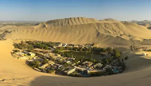 Images Dated 12th September 2019: Huacachina oasis before sunset, Ica Region, Peru