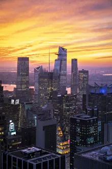 Times Square Prints: Hudson Yards & Manhattan skyline, New York City, USA