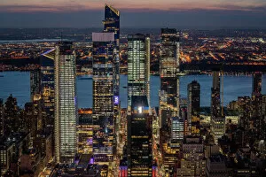 Images Dated 17th August 2022: Hudson Yards, Manhattan skyline at blue hour, New York City, USA