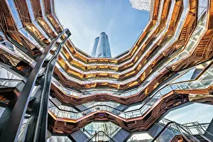 The Vessel Prints: Hudson Yards, and The Vessel Looking up from inside the Vessel Midtown
