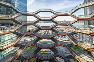 The Vessel Prints: Hudson Yards, and The Vessel Looking up from inside the Vessel Midtown
