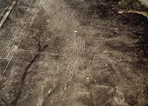 Peru Prints: The Humming Bird Geoglyph, aerial view, Nazca, Ica Region, Peru