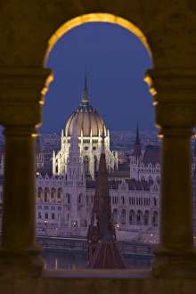 Hungarian Parliament seen from Fishermans Bastion