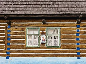 Hut in Open Air Museum, detailed view, Stara Lubovna, Presov Region, Slovakia