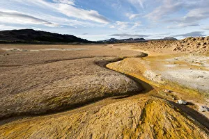 Hverir, Krafla caldera, Myvatn region, Northern Iceland. Geothermal activity Hverir, Krafla caldera, Myvatn region, Northern Iceland. Geothermal activity