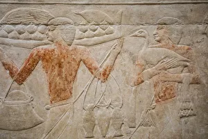 Tomb Gallery: Hyroglyphs in the Mastaba (tomb) of Kagemni (c. 2321-2290 B.C.) by the Pyramid of Teti