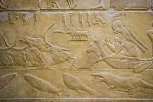 Hyroglyphs in the Mastaba (tomb) of Kagemni (c. 2321-2290 B. C. ) by the Pyramid of Teti