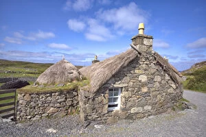 Hystorical houses of Gearrannan Blackhouse Village, Carloway, Isle of Lewis, western scotland