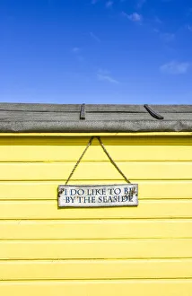 Group Gallery: 'I do like to be beside the seaside' traditional beach hut on Littlestone beach, Kent, England