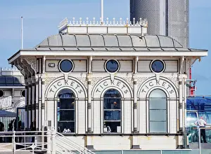 West Pier Prints: i360 Observation Tower Ticket Office in the remains of the West Pier