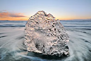 Ice on the beach of Jokulsarlon, Iceland