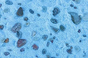 Prairie Province Prints: Ice covered rocks on Lake Winnipeg Victoria Beach, Manitoba, Canada