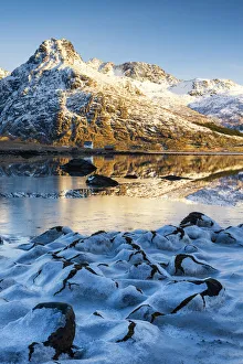 Mirror Image Prints: Ice Designs in Flakstadpollen, Lofoten Islands, Norway