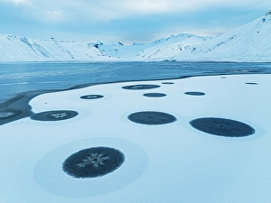Outodoor Prints: Ice formations formed in the fjord during a cold winter day