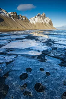 Images Dated 28th February 2014: Ice Formations at Stokksnes & Vestrahorn, Iceland