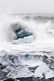 Iceberg Prints: Ice on Jokulsa beach, Iceland