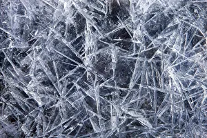 Ice patterns in a frozen pool, Exmoor National Park, Somerset, England