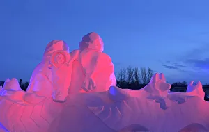 Boniface Prints: Ice sculpture during the Festival du Voyageur at Fort Gibraltor