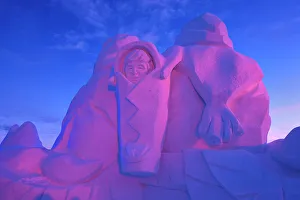Regions Prints: Ice sculpture during the Festival du Voyageur at Fort Gibraltor