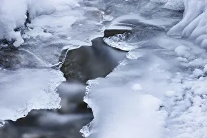 Partnachklamm Prints: Ice structures at brook - Germany, Bavaria, Upper Bavaria, Garmisch-Partenkirchen