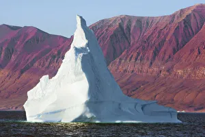 Arctica Prints: Iceberg and fjord walls - Greenland, Northeast Greenland National Park