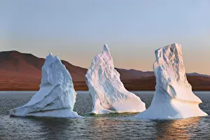 Trio Prints: Iceberg stranded - Greenland, Northeast Greenland National Park, Mackenzie Bay, Myggbukta