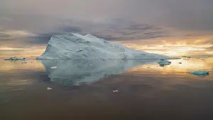 Danish Territory Prints: Iceberg at sunset in Disko Bay, Greenland