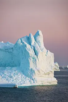 Qaanaaq Prints: Icebergs at sunrise off of Qaanaaq formerly known as Thule or New Thule