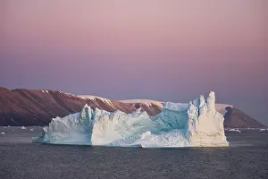 Qaanaaq Prints: Icebergs at sunrise off of Qaanaaq formerly known as Thule or New Thule